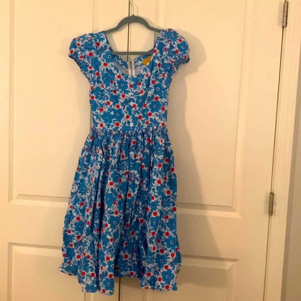 Bernie Dexter red white and blue floral dress small